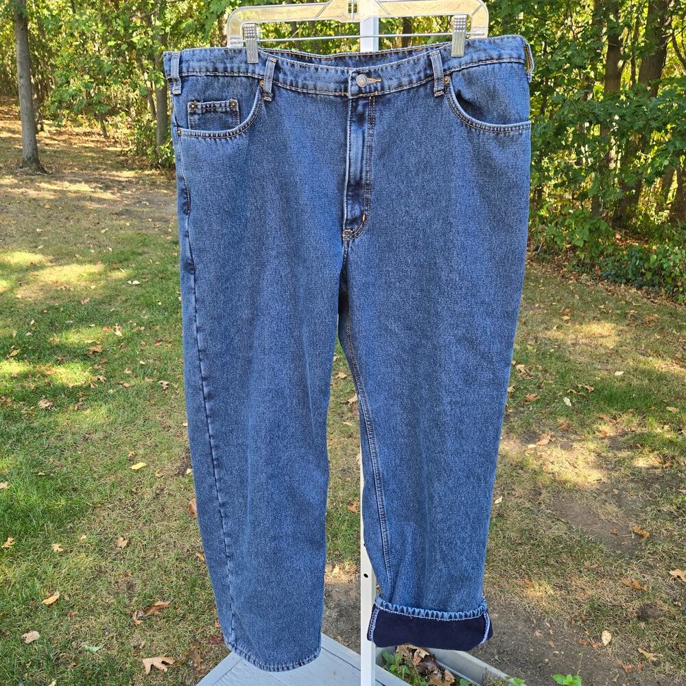 Full Blue Men's Fleece Lined Jeans Outdoor Workwear Denim HB003 Bonded sz 40x30